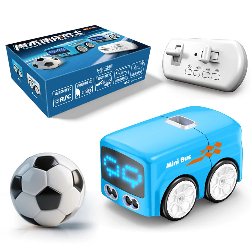Magic RC Mini Bus Intelligent Remote Control Gesture Sensing Induction Follow Cartoon Car Smart Animation Vehicle Toys