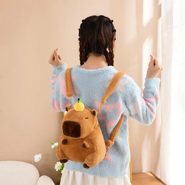 Adorable Kawaii Capybara Plush Doll Mini Backpack - The Perfect Gift for Kids and Cartoon Lovers!