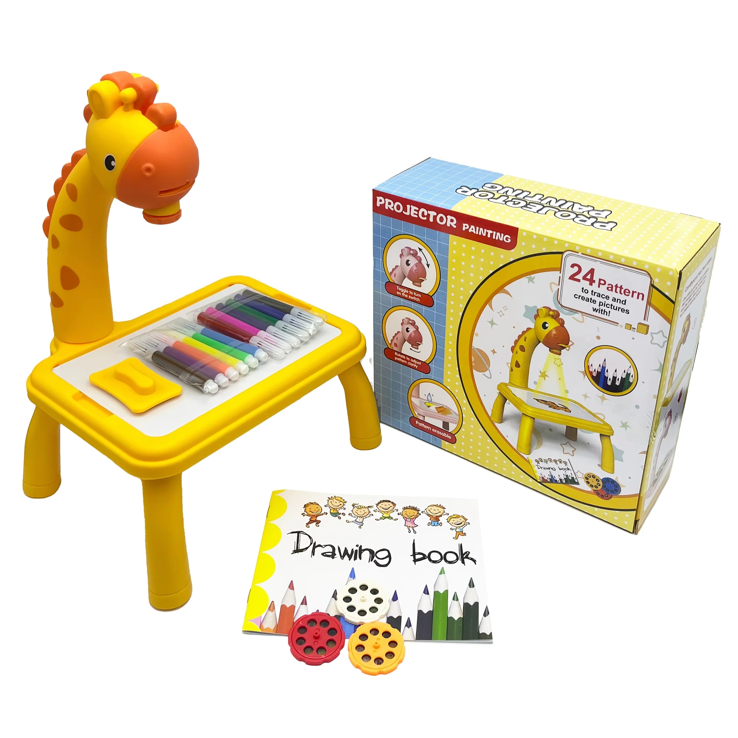 Mini Drawing Projector for Kids, Tracing and Drawing Projector Toy with Light & Music, Educational Glowing Gift Toys for Kids