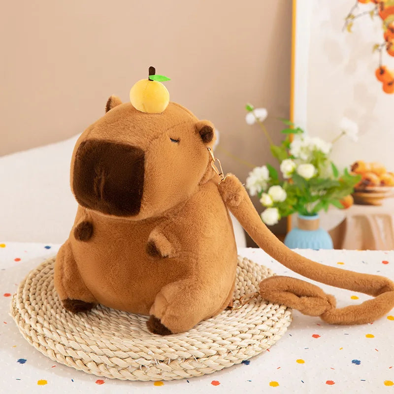 Adorable Kawaii Capybara Plush Doll Mini Backpack - The Perfect Gift for Kids and Cartoon Lovers!