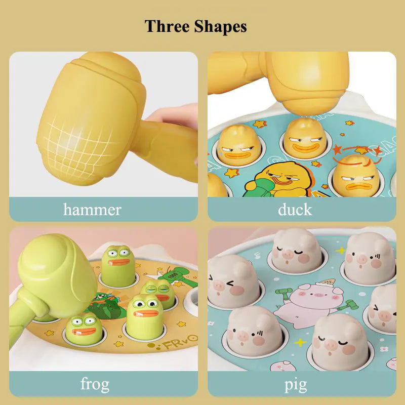 Delightful Duck, Frog, and Pig Montessori Toy - Perfect Educational Puzzle Gift for Toddlers Aged 12-24 Months with Hammer