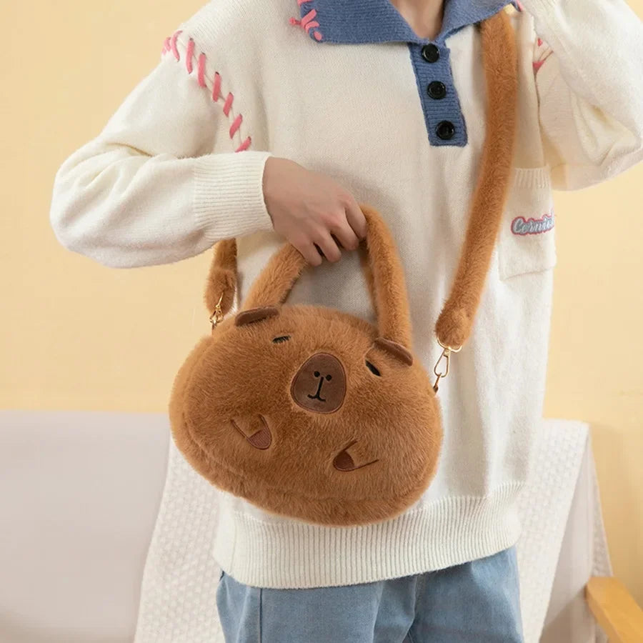 Adorable Kawaii Capybara Plush Doll Mini Backpack - The Perfect Gift for Kids and Cartoon Lovers!