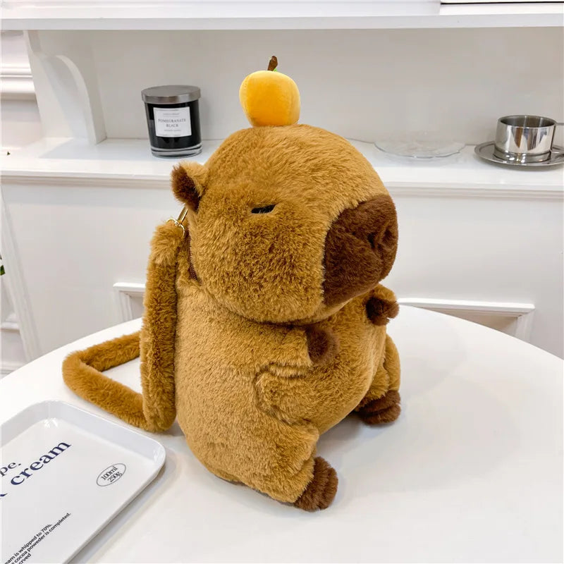 Adorable Kawaii Capybara Plush Doll Mini Backpack - The Perfect Gift for Kids and Cartoon Lovers!