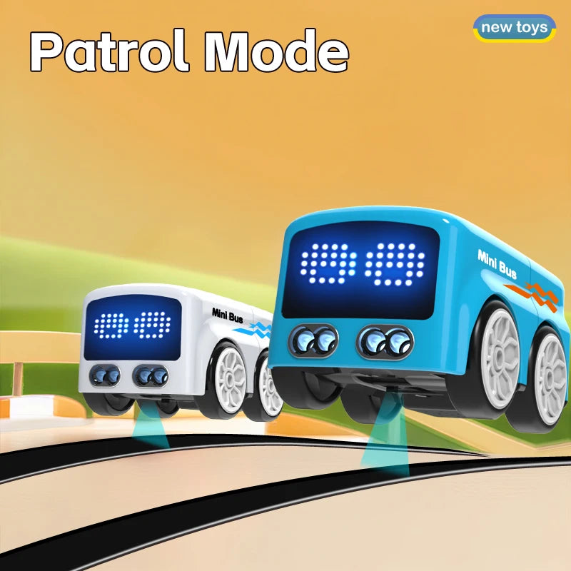 Magic RC Mini Bus Intelligent Remote Control Gesture Sensing Induction Follow Cartoon Car Smart Animation Vehicle Toys