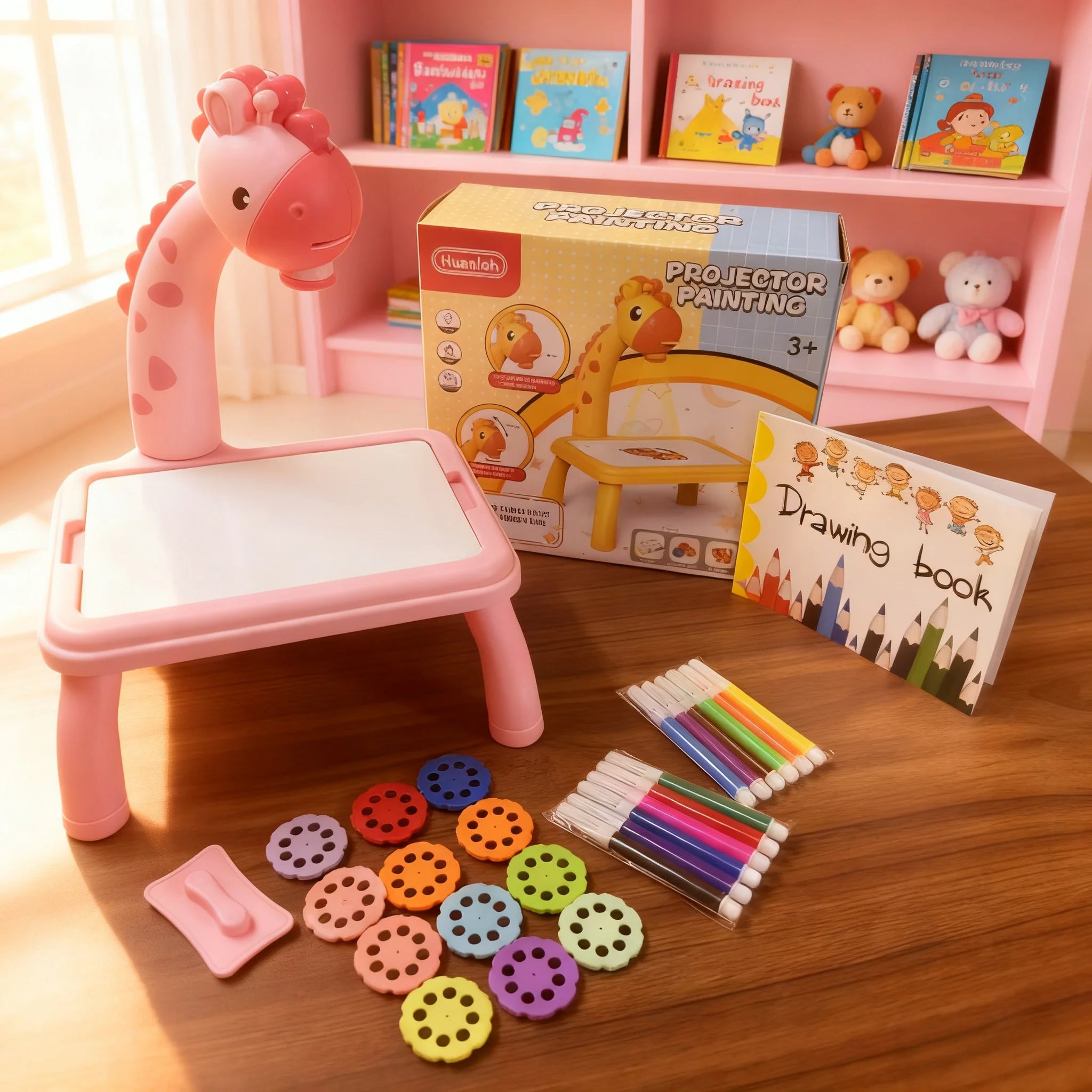 Mini Drawing Projector for Kids, Tracing and Drawing Projector Toy with Light & Music, Educational Glowing Gift Toys for Kids