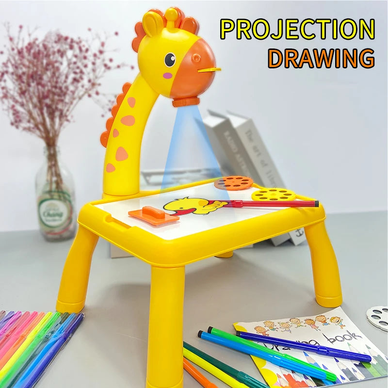 Mini Drawing Projector for Kids, Tracing and Drawing Projector Toy with Light & Music, Educational Glowing Gift Toys for Kids