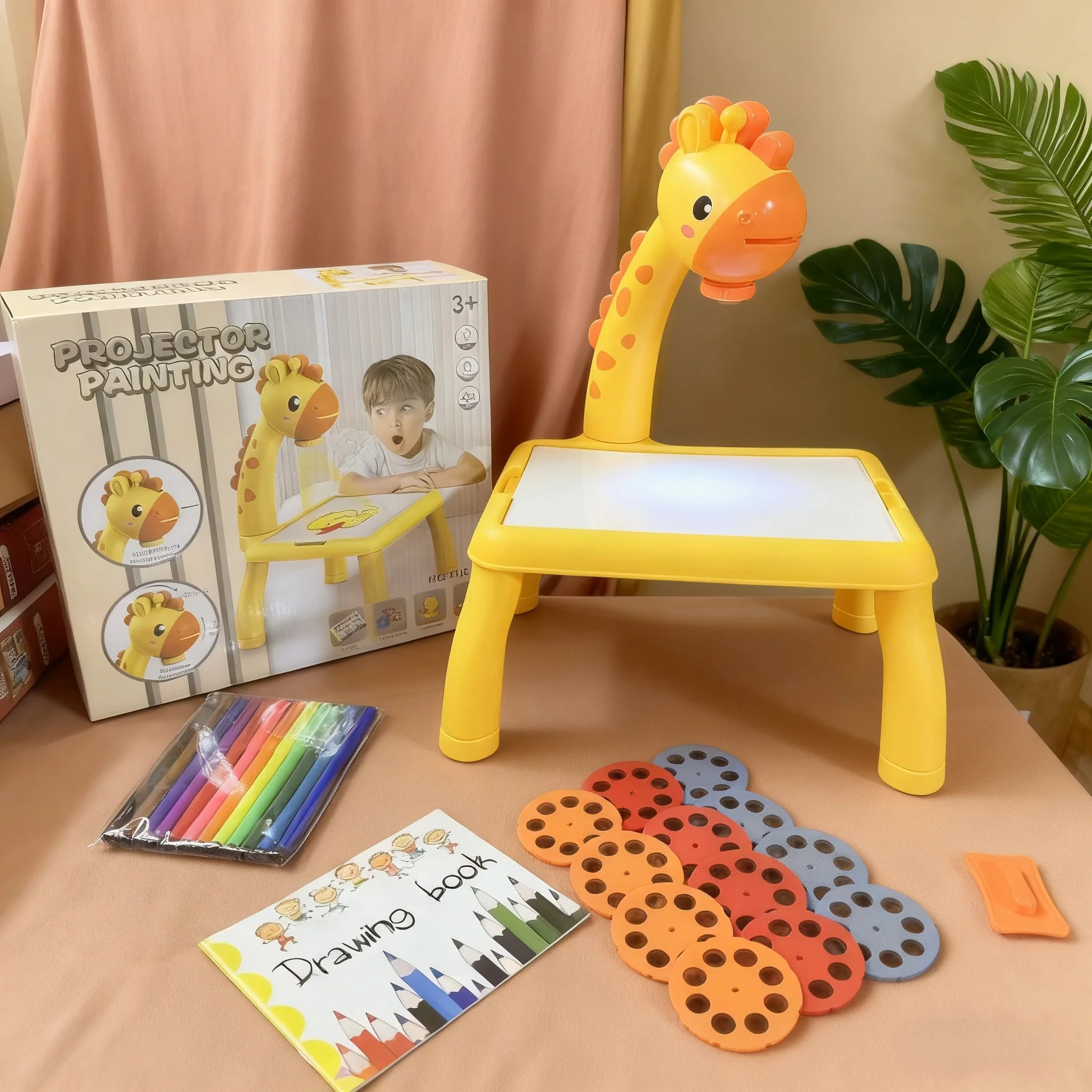 Mini Drawing Projector for Kids, Tracing and Drawing Projector Toy with Light & Music, Educational Glowing Gift Toys for Kids