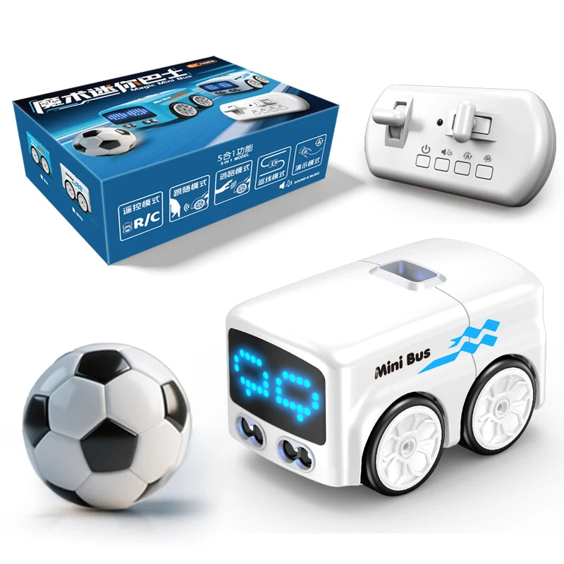 Magic RC Mini Bus Intelligent Remote Control Gesture Sensing Induction Follow Cartoon Car Smart Animation Vehicle Toys