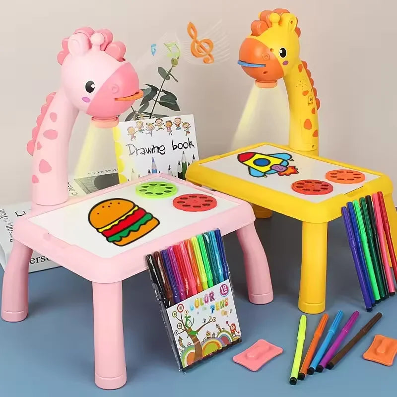 Mini Drawing Projector for Kids, Tracing and Drawing Projector Toy with Light & Music, Educational Glowing Gift Toys for Kids